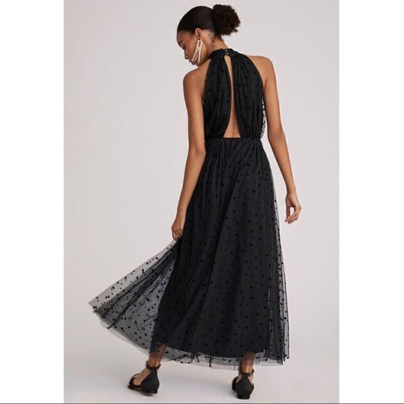 NEW Anthropologie Maeve Black Tulle Love Hearts Bodysuit Maxi Skirt Set Medium - Picture 4 of 7